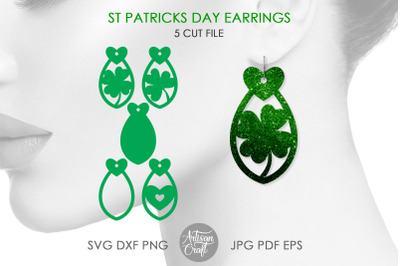 St Patrick&#039;s day earring SVG, teardrop earrings