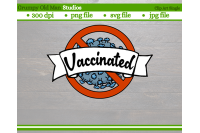 covid vaccinated banner cut file | coronavirus vaccine clip art | coro