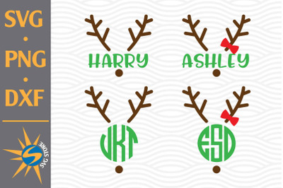 Reindeer Head Antler SVG&2C; PNG&2C; DXF Digital Files Include