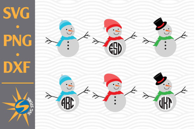 Snowman Monogram SVG&2C; PNG&2C; DXF Digital Files Include