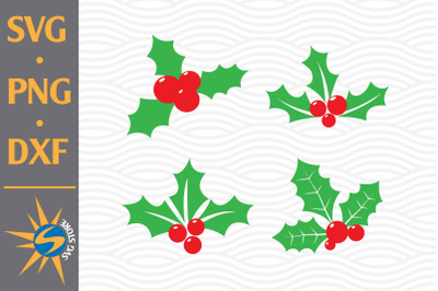 Christmas Holly SVG&2C; PNG&2C; DXF Digital Files Include