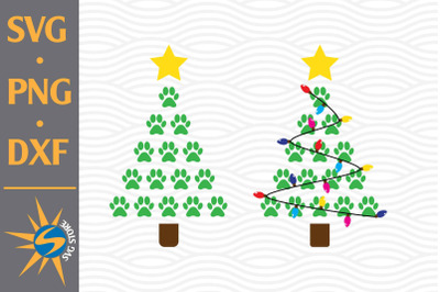 Paw Christmas Tree SVG&2C; PNG&2C; DXF Digital Files Include