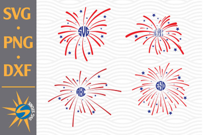 Firework Monogram SVG&2C; PNG&2C; DXF Digital Files Include