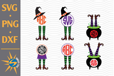 Witch Leg Monogram SVG, PNG, DXF Digital Files Include
