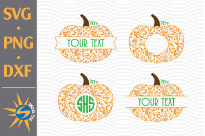 Swirl Pumpkin Monogram SVG, PNG, DXF Digital Files Include