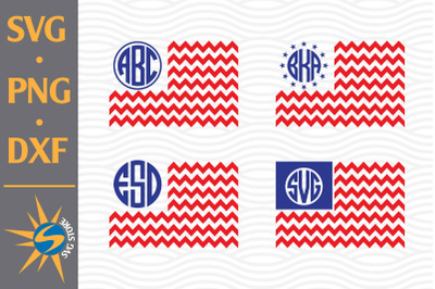 Chevron US Flag Monogram SVG&2C; PNG&2C; DXF Digital Files Include