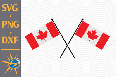 Canada Flag Crossed SVG, PNG, DXF Digital Files Include