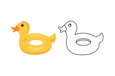 Duck Buoy Fill Outline Icon Bundle