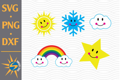 Cute Weather SVG&2C; PNG&2C; DXF Digital Files Include