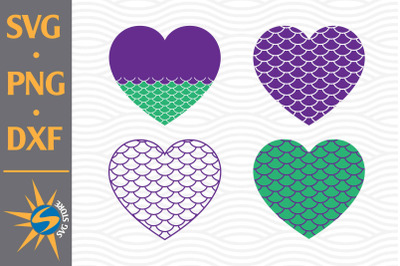 Heart Mermaid SVG&2C; PNG&2C; DXF Digital Files Include