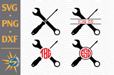 Tool Crossed Monogram SVG&2C; PNG&2C; DXF Digital Files Include