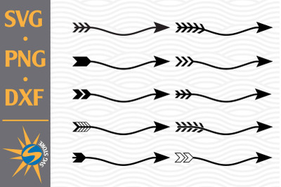 Curved Arrow SVG&2C; PNG&2C; DXF Digital Files Include