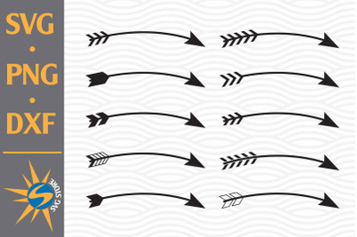 Curved Arrow SVG, PNG, DXF Digital Files Include