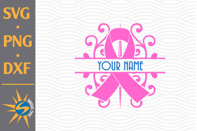 Split Regal Ribbon Cancer SVG, PNG, DXF Digital Files Include