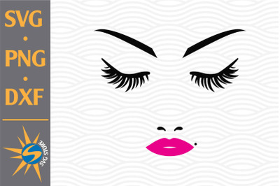 Eyelash Face Woman SVG, PNG, DXF Digital Files Include