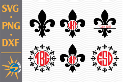 Fleur De Lis Monogram SVG&2C; PNG&2C; DXF Digital Files Include