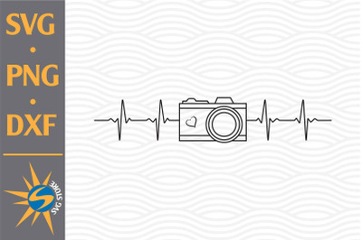 Camera Heartbeat SVG, PNG, DXF Digital Files Include