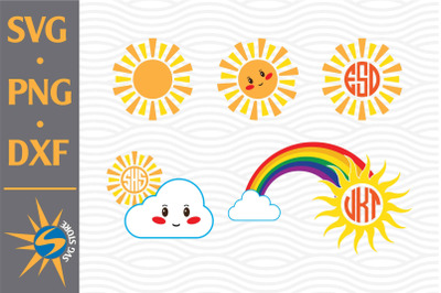 Sun&2C; Cute Sun SVG&2C; PNG&2C; DXF Digital Files Include