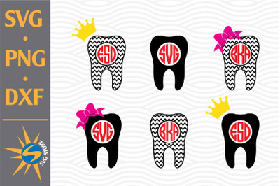 Tooth Monogram SVG&2C; PNG&2C; DXF Digital Files Include