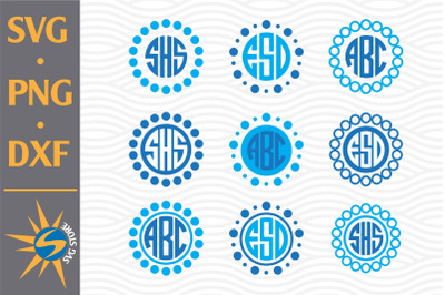 Dot Circle Monogram SVG&2C; PNG&2C; DXF Digital Files Include