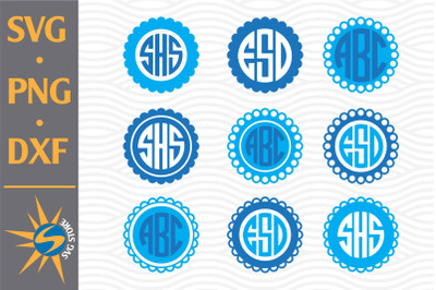 Circle Monogram SVG&2C; PNG&2C; DXF Digital Files Include