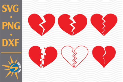 Broken Heart SVG, PNG, DXF Digital Files Include