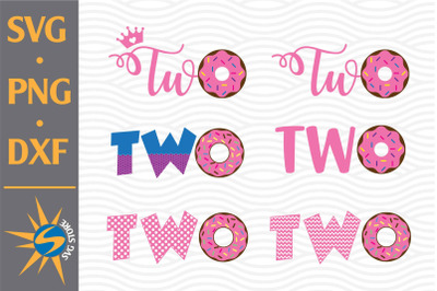 Two Donut SVG, PNG, DXF Digital Files Include