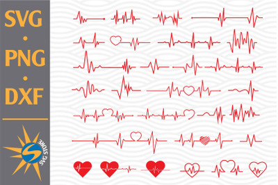 Heartbeat SVG&2C; PNG&2C; DXF Digital Files Include