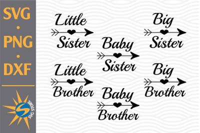 Brother, Sister Arrow SVG, PNG, DXF Digital Files Include