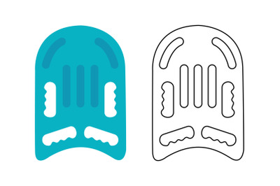 Swimming Board Fill Outline Icon