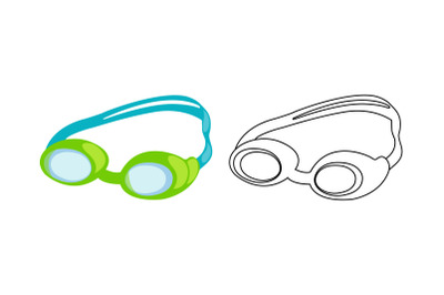 Swimming Glasses Fill Outline Icon