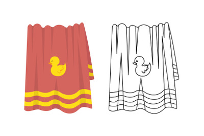 Towel Swimming Pool Fill Outline Icon