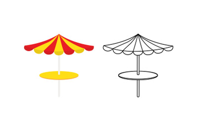 Umbrella Swimming Pool Fill Outline Icon