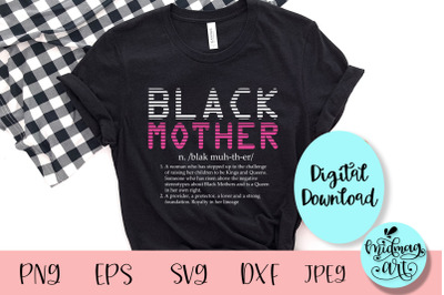 Black mother definition svg, mother&#039;s day svg