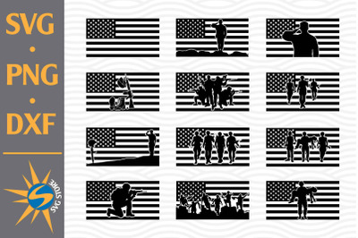 Solidier US Flag SVG, PNG, DXF Digital Files Include