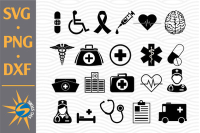 Nurse Silhouette SVG, PNG, DXF Digital Files Include