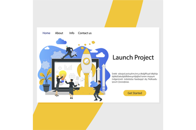 Launch project landing web page, startup organization