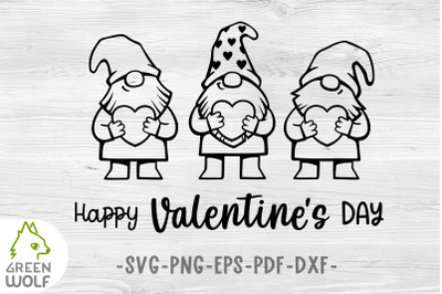 Valentine gnomes svg Happy valentine&#039;s day quote svg Gnome svg file