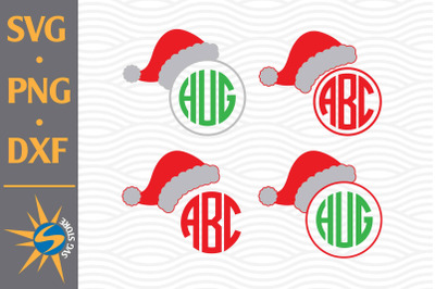 Santa Hat Monogram SVG&2C; PNG&2C; DXF Digital Files Include