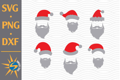 Santa With Beard SVG&2C; PNG&2C; DXF Digital Files Include