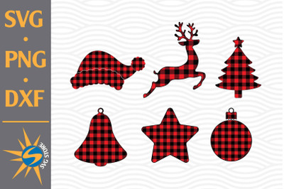 Christmas Element Plaid SVG&2C; PNG&2C; DXF Digital Files Include