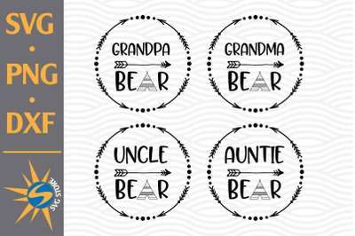 Bear Family SVG, PNG, DXF Digital Files Include