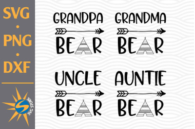 Bear Family SVG, PNG, DXF Digital Files Include