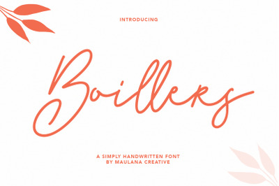 Boillers Simply Handwritten Font