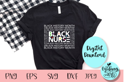 Black nurse svg, black history month svg