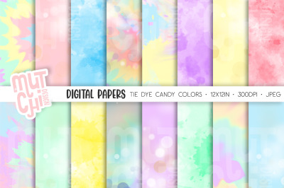 Tie Dye Candy Colors Digital Paper Set