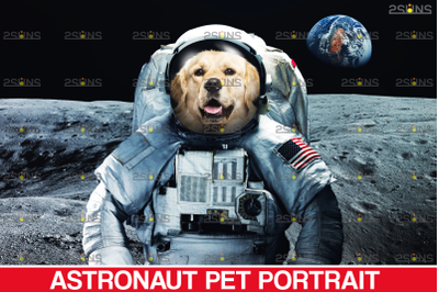 Astronaut Pet portrait template, &amp; Digital pet art, Pet painting