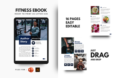 Stay healthy at home fitness ebook template