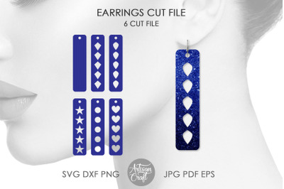 Bar earrings, SVG cut files, laser cut earrings