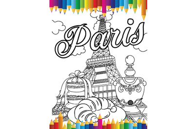 Paris, Eiffel Tower Coloring Page, Coloring Sheet